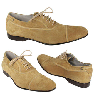 Cesare Paciotti Luxury Italian Mens Shoes Sand Suede Leather Detailed Oxfords (CPM742)-AmbrogioShoes