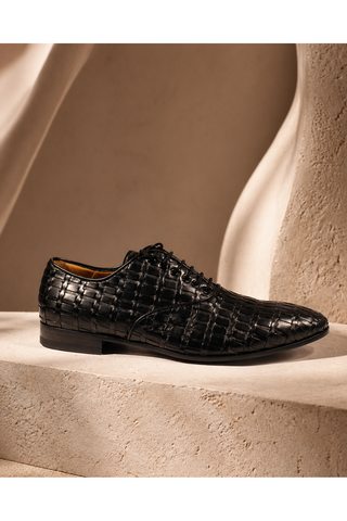Cesare Paciotti Luxury Italian Men's Designer Shoes Soft Lady Black Leather Oxfords (CPM2422)