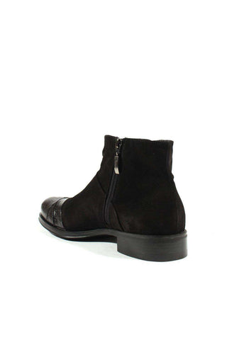 Cesare Paciotti Luxury Italian Men's Designer Shoes Struzzo Black Vit Cam Suede / Lizard Claw Boots (CPM2565)
