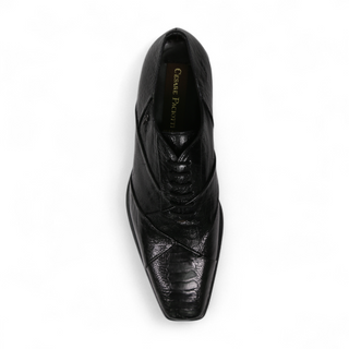 Cesare Paciotti Luxury Italian Men's Designer Shoes Struzzo Zamp Black R Lizard Claws Oxfords (CPM2591)-AmbrogioShoes