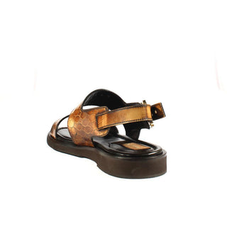 Cesare Paciotti Luxury Italian Men's Designer Shoes Tortora Buckle Logo Leather Sandals (CPM2376)