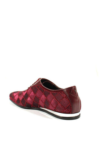 Cesare Paciotti Luxury Italian Men's Designer Shoes Valvet Bordo Soft Melanzana Leather / Fabric Oxfords (CPM2510)-AmbrogioShoes