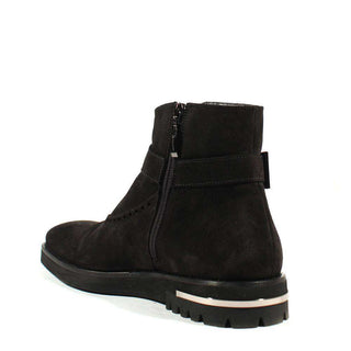 Cesare Paciotti Luxury Italian Mens Shoes Vit Cam Black AI Suede Boots (CPM2542)-AmbrogioShoes