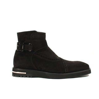 Cesare Paciotti Luxury Italian Mens Shoes Vit Cam Black AI Suede Boots (CPM2542)-AmbrogioShoes