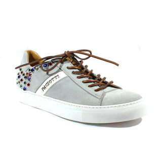 Cesare Paciotti Luxury Italian Mens Shoes Vit Camoscio Acqua Leather Sneakers (CPM2432)-AmbrogioShoes