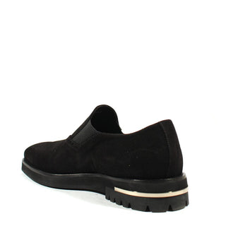 Cesare Paciotti Luxury Italian Men's Designer Shoes Vit Camoscio Black I Suede Loafers (CPM2540)