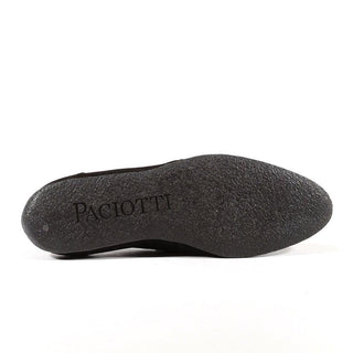 Cesare Paciotti Luxury Italian Men's Designer Shoes Vit Camoscio Black Suede Loafers (CPM3051)