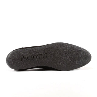 Cesare Paciotti Luxury Italian Mens Shoes Vit Camoscio Black Suede Loafers (CPM3051)-AmbrogioShoes