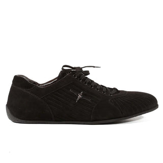 Cesare Paciotti Luxury Italian Mens Shoes Vit Camoscio Black Suede Sneakers (CPM3064)-AmbrogioShoes