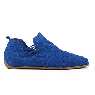 Cesare Paciotti Luxury Italian Mens Shoes Vit Camoscio Denim Blue Woven Suede Boots (CPM3125)-AmbrogioShoes
