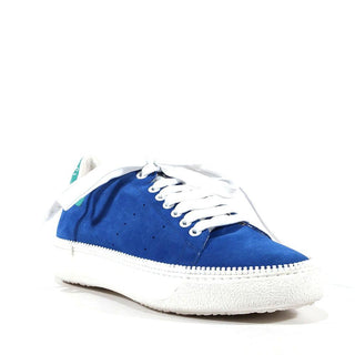 Cesare Paciotti Luxury Italian Mens Designer Shoes Vit Camoscio Denum Blue / White Suede Sneakers (CPM3107)-AmbrogioShoes