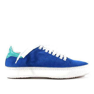 Cesare Paciotti Luxury Italian Mens Designer Shoes Vit Camoscio Denum Blue / White Suede Sneakers (CPM3107)-AmbrogioShoes