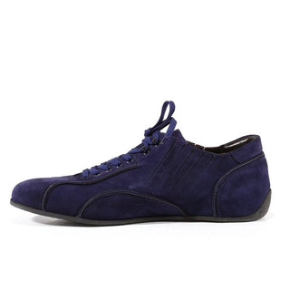 Cesare Paciotti Luxury Italian Mens Shoes Vit Camoscio Indaco Blue Suede Sneakers (CPM3060)-AmbrogioShoes