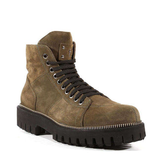 Cesare Paciotti Luxury Italian Mens Shoes Vit Camoscio Militare Green Suede Boots (CPM3074)-AmbrogioShoes
