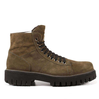 Cesare Paciotti Luxury Italian Mens Shoes Vit Camoscio Militare Green Suede Boots (CPM3074)-AmbrogioShoes