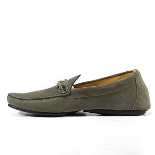 Cesare Paciotti Luxury Italian Mens Shoes Vit Camoscio Militare Green Suede Moccasins (CPM3106)-AmbrogioShoes