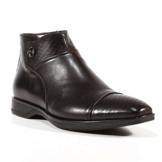 Cesare Paciotti Luxury Italian Mens Shoes Vit Mat Gessato Black Leather Boots (CPM3039)-AmbrogioShoes