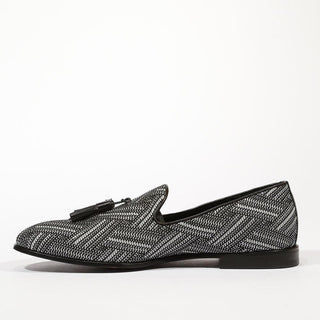 Cesare Paciotti Luxury Italian Men's Glam Black Silver Moccassins (CPM5355)-AmbrogioShoes