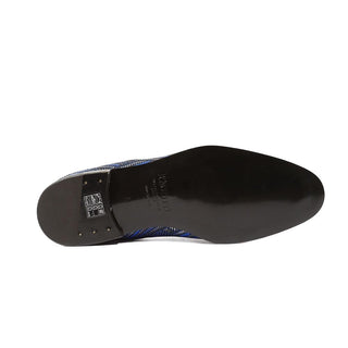 Cesare Paciotti Luxury Italian Men's Glam Blue Silver Black Loafers (CPM5356)-AmbrogioShoes