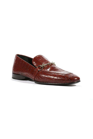 Cesare Paciotti Luxury Italian Men's Loafers Croc Embossed Cocco Lux Gold Designer Shoes PK (CPM5454)