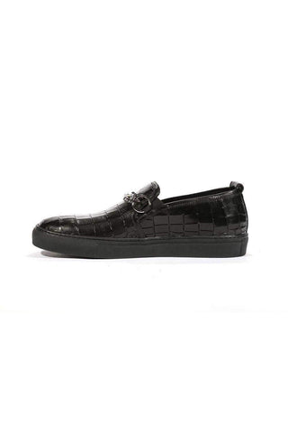 Cesare Paciotti Luxury Italian Men's Loafers Croc Embossed/Cocco Lux Black SP Designer Shoes (CPM5479)