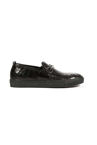 Cesare Paciotti Luxury Italian Men's Loafers Croc Embossed/Cocco Lux Black SP Designer Shoes (CPM5479)