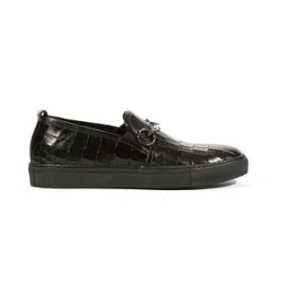 Cesare Paciotti Luxury Italian Mens Loafers Croc Print/Cocco Lux Black SP Shoes (CPM5479)-AmbrogioShoes