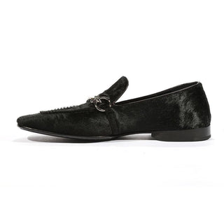 Cesare Paciotti Luxury Italian Mens Loafers Pony Black PK Shoes (CPM5452)-AmbrogioShoes