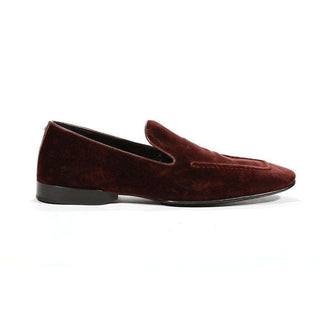 Cesare Paciotti Luxury Italian Mens Loafers Velvet Velluto Amaranto PK Shoes (CPM5451)-AmbrogioShoes