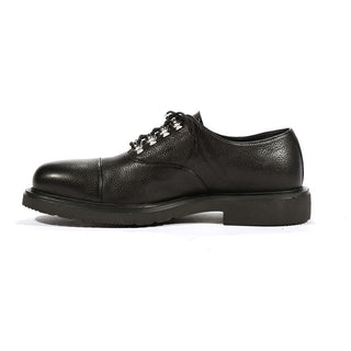Cesare Paciotti Luxury Italian Mens Oxfords Black Foam Bufalo G Shoes (CPM5473)-AmbrogioShoes