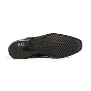 Cesare Paciotti Luxury Italian Mens Oxfords Croc Print Cocco Lux Black SL Shoes (CPM5425)-AmbrogioShoes