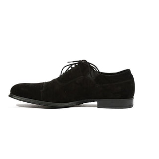 Cesare Paciotti Luxury Italian Mens Oxfords Suede Vit Camoscio Black Shoes (CPM5428)-AmbrogioShoes