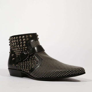 Cesare Paciotti Luxury Italian Men's Studded Baby Lux Black Boots (CPM5338)-AmbrogioShoes