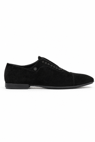 Cesare Paciotti Luxury Italian Men's Vit Camoscio Black Loafers (CPM5330)