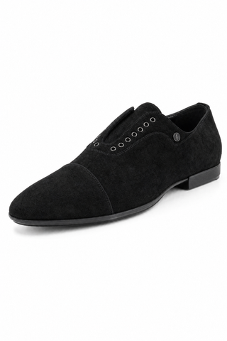Cesare Paciotti Luxury Italian Men's Vit Camoscio Black Loafers (CPM5330)
