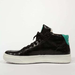Cesare Paciotti Luxury Italian Men's Wimbledon Cocco Lux Black Green Sneakers (CPM5121)-AmbrogioShoes