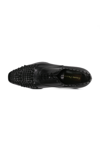 Cesare Paciotti Luxury Italian Men's Designer Shoes Old Paint Black Oxfords (CPM2500)