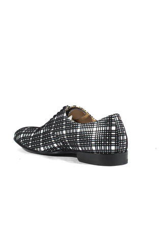 Cesare Paciotti Luxury Italian Men's Designer Shoes Panello Flok Bian / Nero Leather Oxfords (CPM2651)