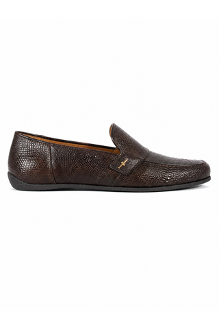 Cesare Paciotti Luxury Italian Struzzo Zamp Fondente Brown Loafers (CPM2327)