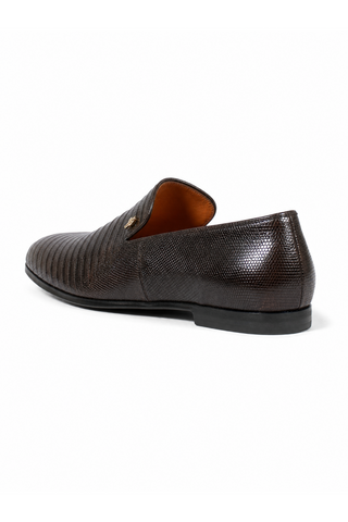 Cesare Paciotti Luxury Italian Struzzo Zamp Fondente Brown Loafers (CPM2327)