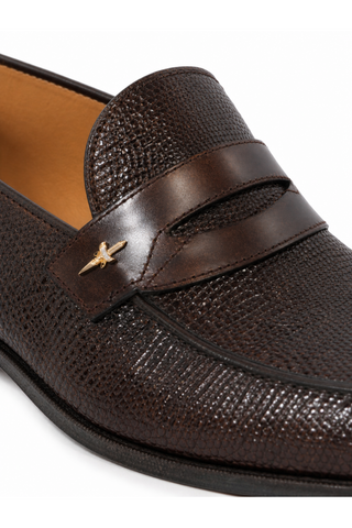 Cesare Paciotti Luxury Italian Struzzo Zamp Fondente Brown Loafers (CPM2327)
