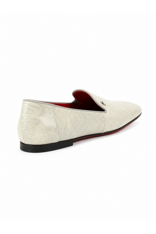 Cesare Paciotti Luxury Italian Teyus Perla Lizard Grey Loafers (CPM2337)