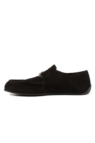 Cesare Paciotti Luxury Italian Men's Designer Shoes Vit Camoscio Black Suede Loafers (CPM3053)