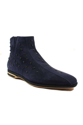 Cesare Paciotti Luxury Italian Men's Designer Shoes Vit Camoscio Blue Suede Boots (CPM2409)