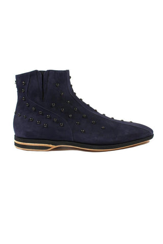 Cesare Paciotti Luxury Italian Men's Designer Shoes Vit Camoscio Blue Suede Boots (CPM2409)