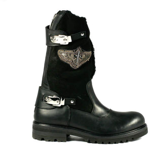 Cesare Paciotti Men Shoes Idro Black Shearling Leather Boots (CPM2297)