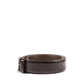 Cesare Paciotti Mens Croc Embossed Brown Cocco Lux T. Moro Fon Belt (CMB1008)