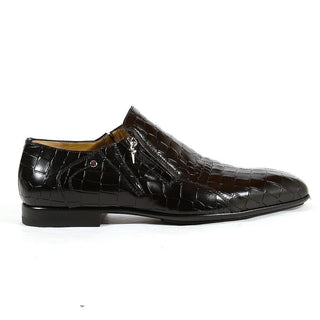 Cesare Paciotti Luxury Italian Italian Mens Designer Shoes Cocco Lux Black Crocodile / Leather Loafers (CPM2718)