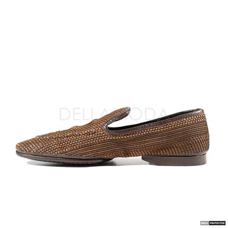Cesare Paciotti Mens Intrec Filo Cuoio Pk Brown Loafers (CPM4055)