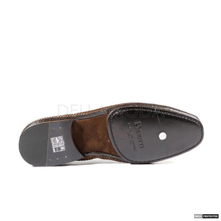 Cesare Paciotti Mens Intrec Filo Cuoio Pk Brown Loafers (CPM4055)